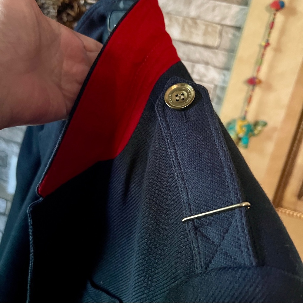 Burberry Navy Jacket with Bold Red Trim - Picture 9 of 12